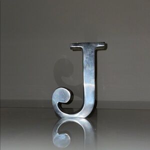 Silver Decorative Letter J